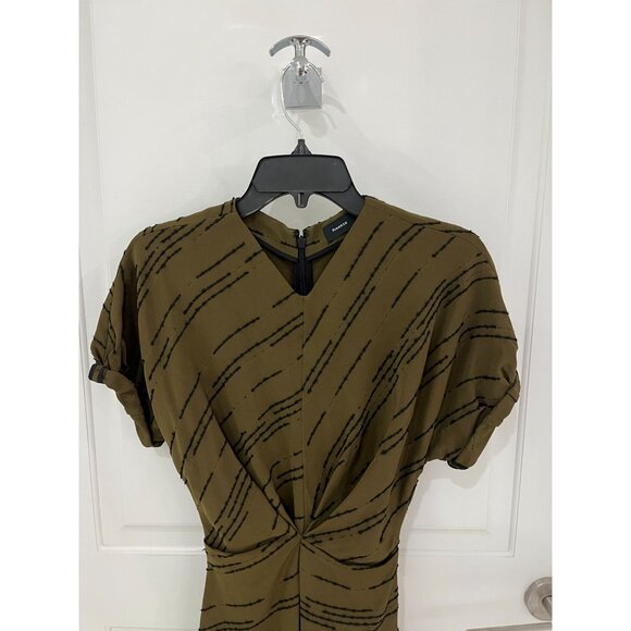 Proenza Schouler Vivienne Striped Asymmetric Dress in Green size 0 Maxi - Picture 7 of 16